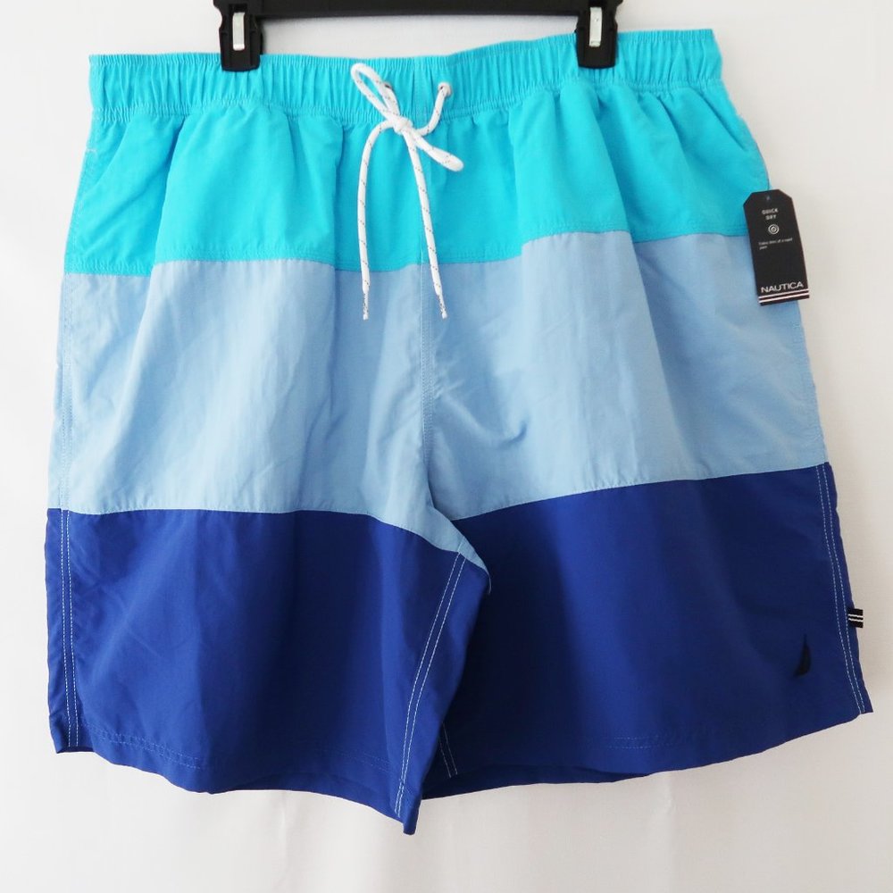 SOLD | Nautica Quick Dry Colorblock Swim Trunks - Picture 4 of 8